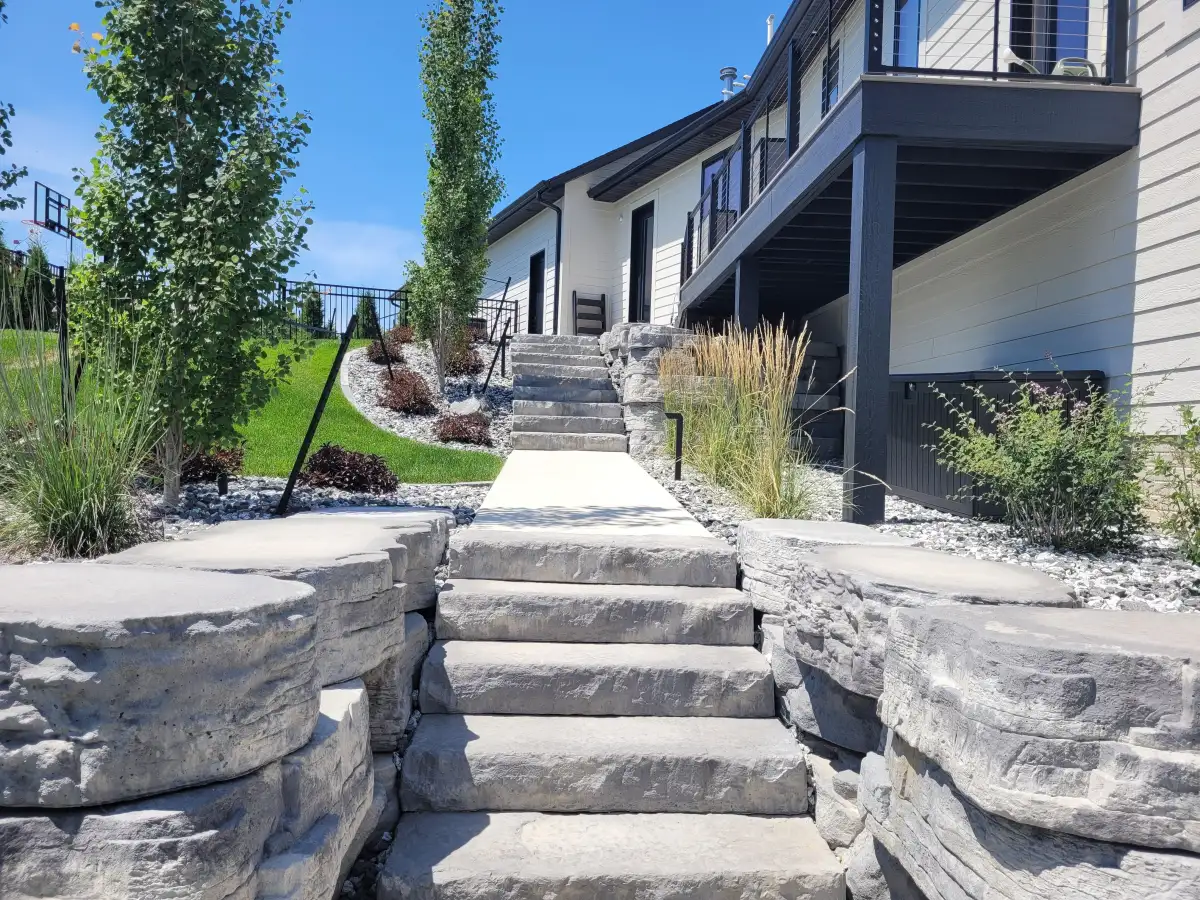 Landscaping project detail near Dysart Iowa